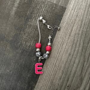 Justice E charmed metal beaded bracelet